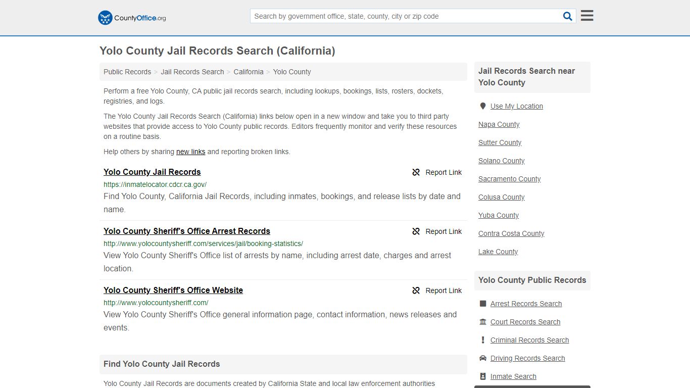 Jail Records Search - Yolo County, CA (Jail Rosters & Records)